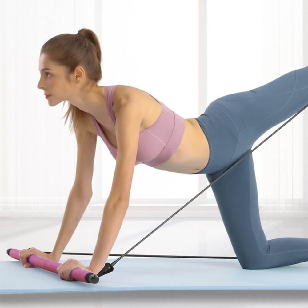 Exercise with Arcticpure CoreFlex Pro resistance bands for core and arm strengthening.