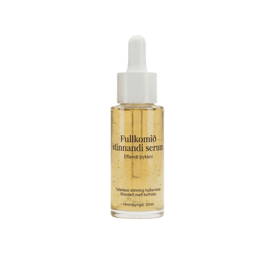 Ultra stinnandi serum in a dropper bottle for smooth and radiant skin.