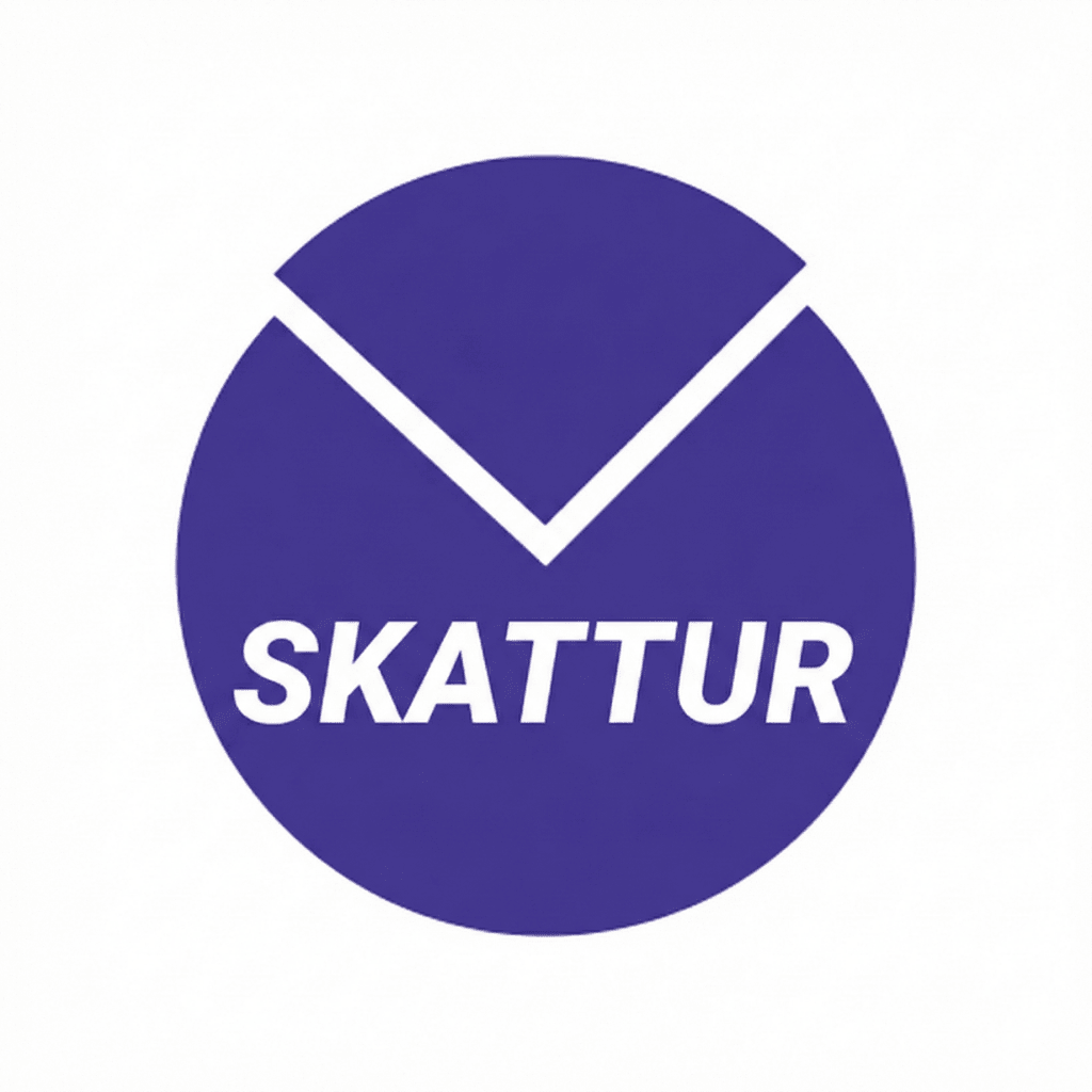 Logo fyrir Skattur, sýndarþjónustu sem hjálpar við skattútreikning.