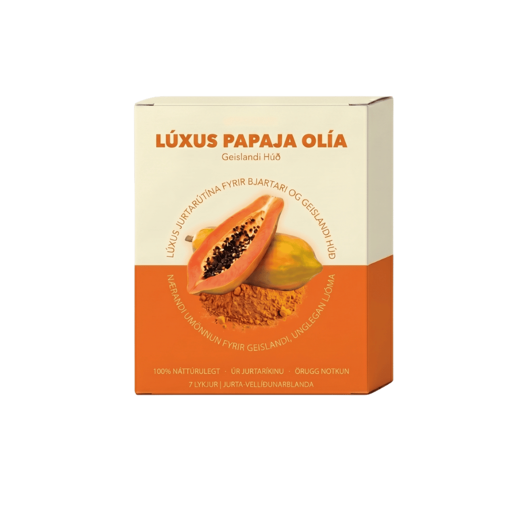 Lúxus Papaja Olía húðvörur, náttúruleg umhirða fyrir bjarta og geóldna húð.