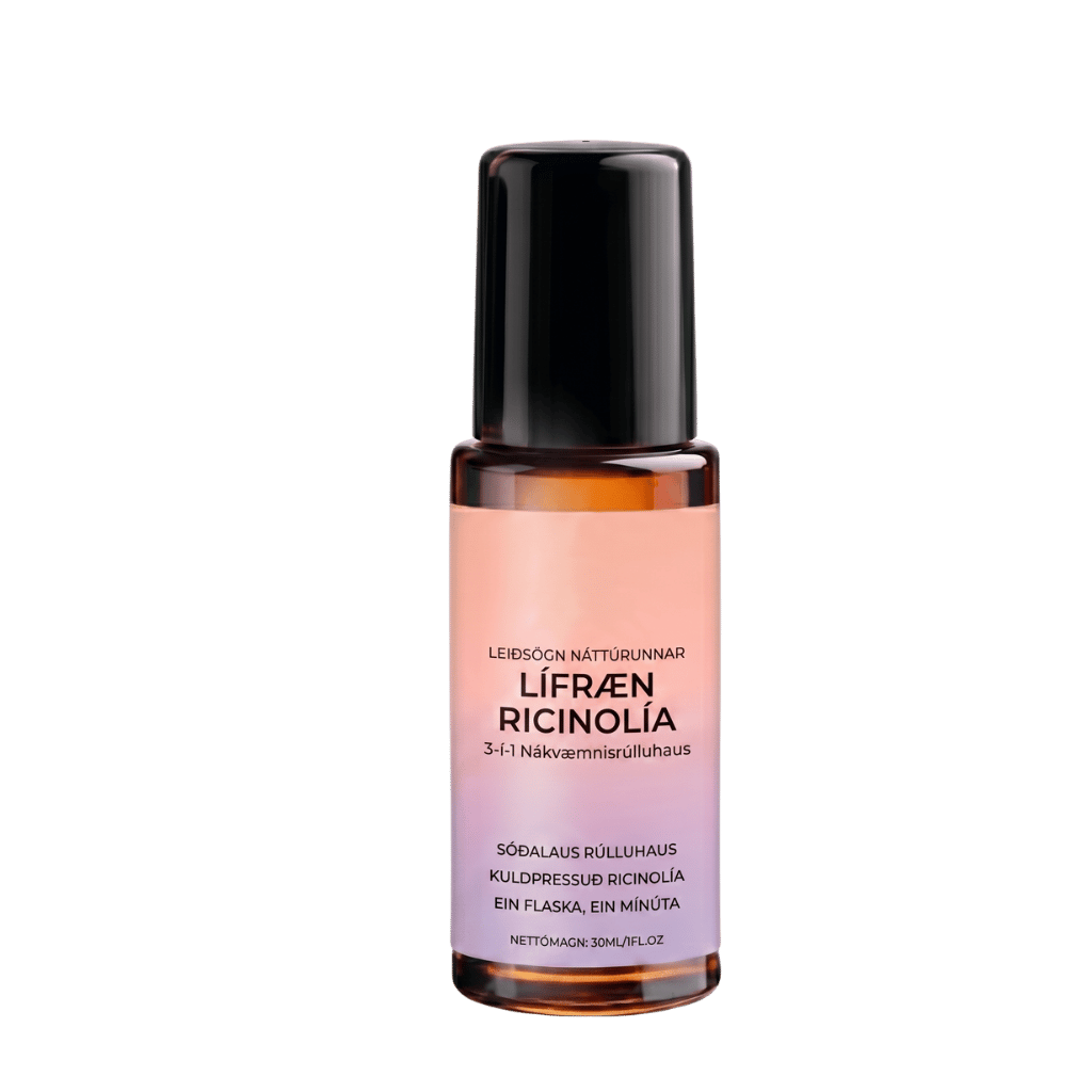 Lífræn laxerolíu roll-on, mjúkur og léttur roll-on fyrir næringu og raka húðar.