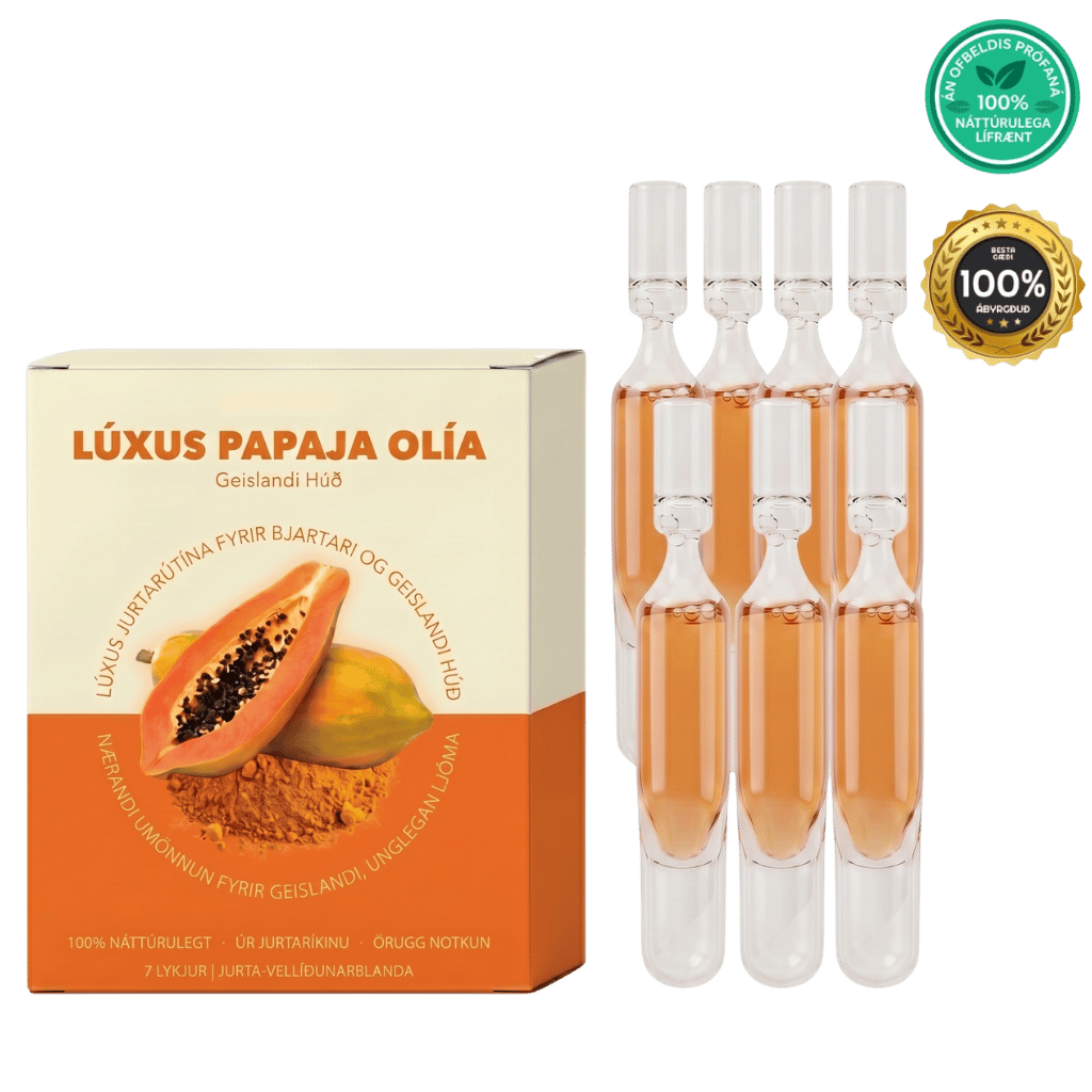 LÚXUS PAPAPA OLÍA, húðvörur, 100% náttúrulegar, rakagefandi olíur fyrir ljómandi húð.