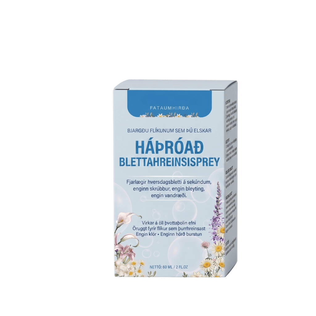 Háþróaður ójónískur þvottaemúlgerandi úðabrúsi, hönnuð til að fjarlægja bletti og fríska upp á föt.