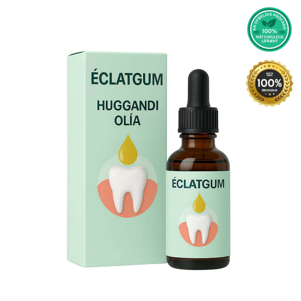 Arcticpure huggandi olía bottle and packaging for natural oral care with soothing formula.