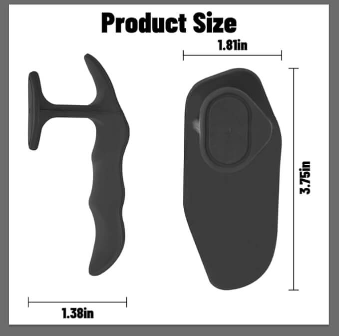Arcticpure GripGlide product size dimensions, 1.38in by 1.81in, designed for workout grip protection.