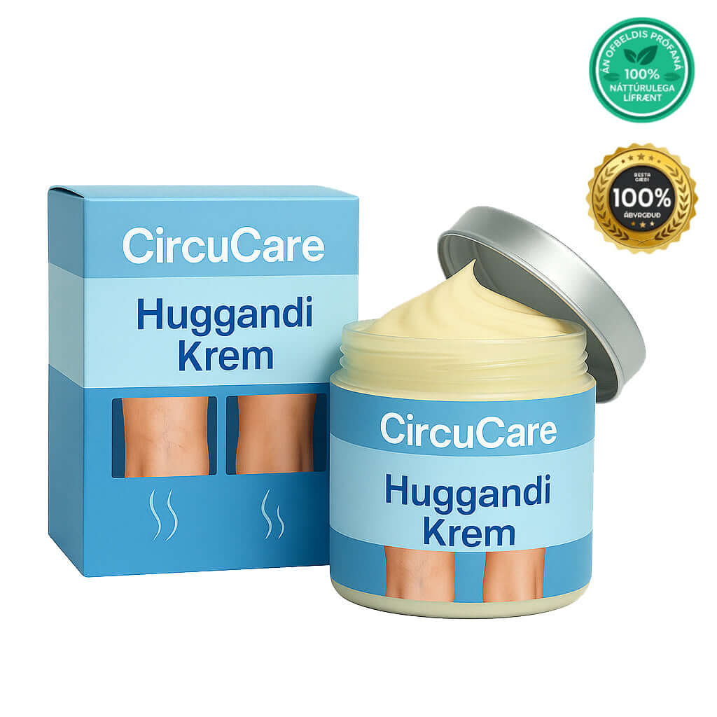 Arcticpure huggandi krem in a jar with a blue box, showcasing its natural ingredients and moisturizing benefits.