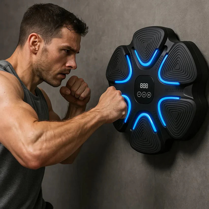User punching the Arcticpure ReflexPulse device for enhanced reflex training.