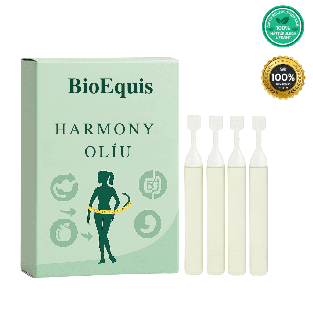 Arcticpure harmony olíu product packaging with four containers and natural ingredients for well-being.