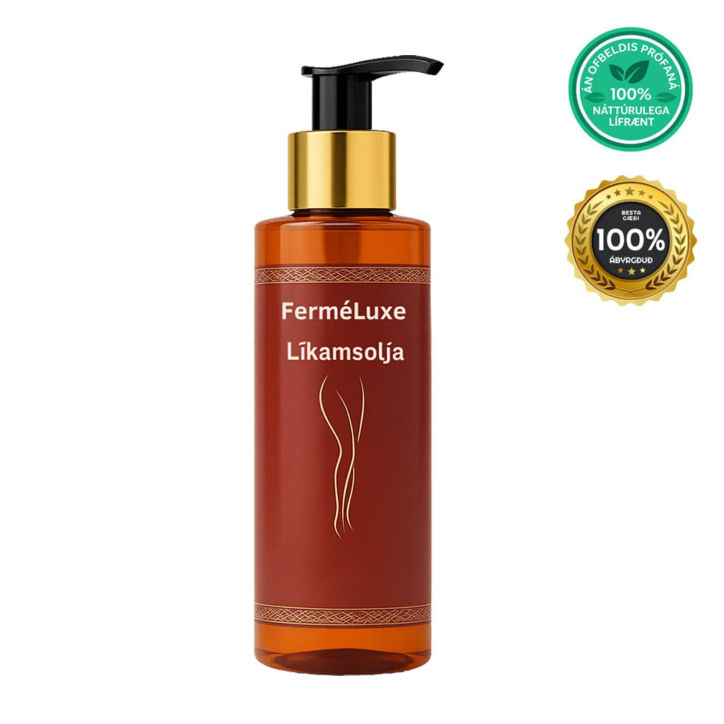 Arcticpure Líkamsolía, FerméLuxe, hágæða líkamssmjör, nuddolja, djúp næring, náttúrulegur ljómi.
