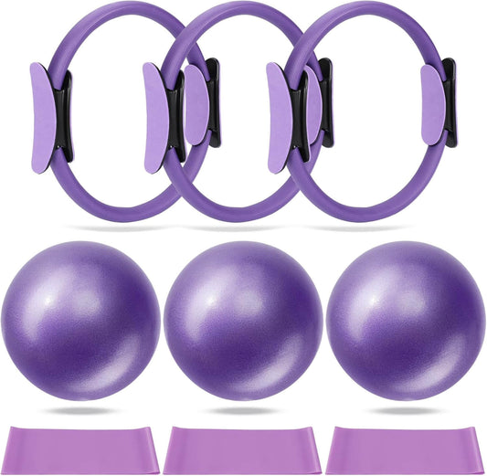 Arcticpure FlexCore Þolstöng includes Pilates rings and balls for versatile strength and flexibility training.