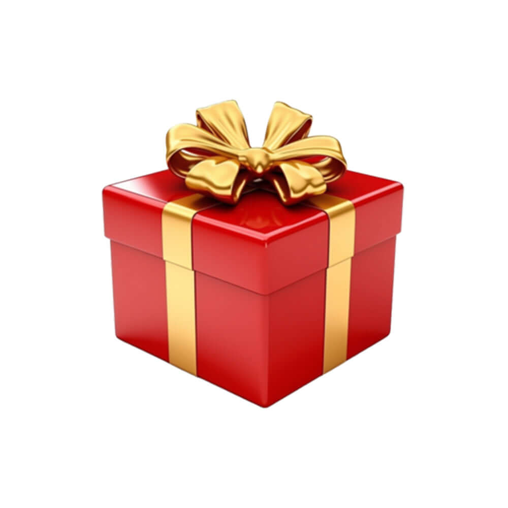 🎁 Kynningarbónus 🎁 - ljómandi rauð gjafakassi með gullnu böndun, táknar óvæntan bónus!