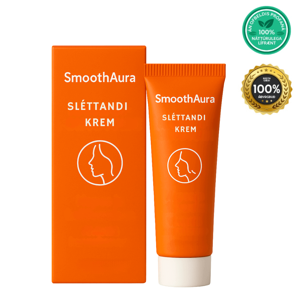 Arcticpure Sléttandi krem in an orange tube with packaging, promoting smooth skin and daily skincare.