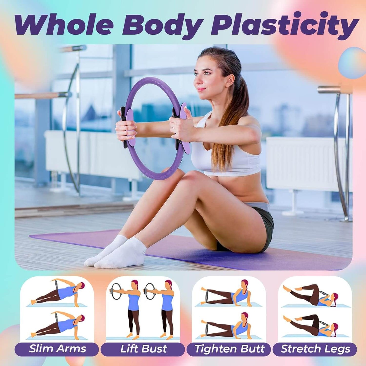 Arcticpure FlexCore Þolstöng Pilates-æfingastöng fyrir styrktar-, jafnvægis- og liðleikaþjálfun.